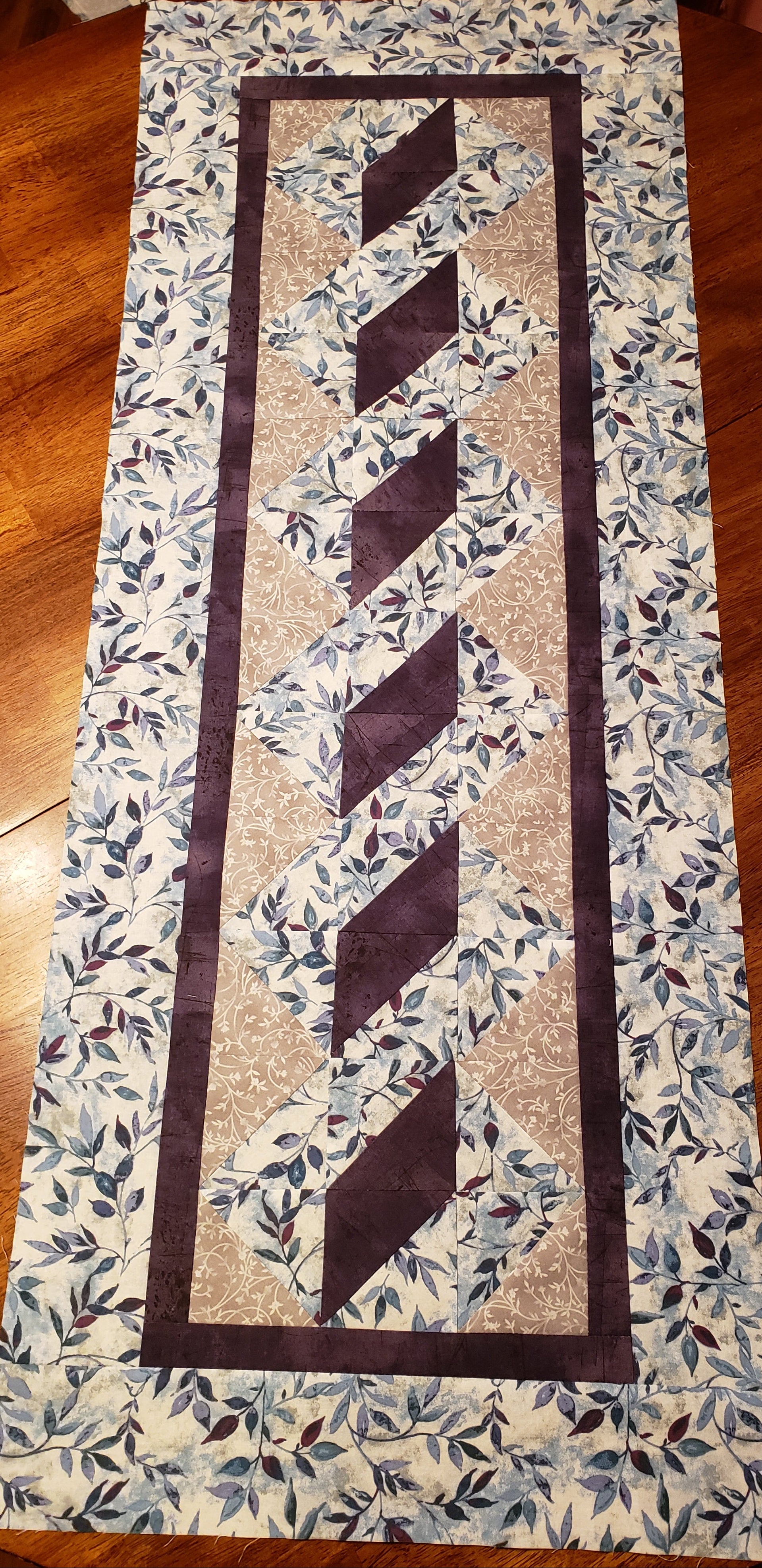 Twisted Leaves Quilted Table Runner
