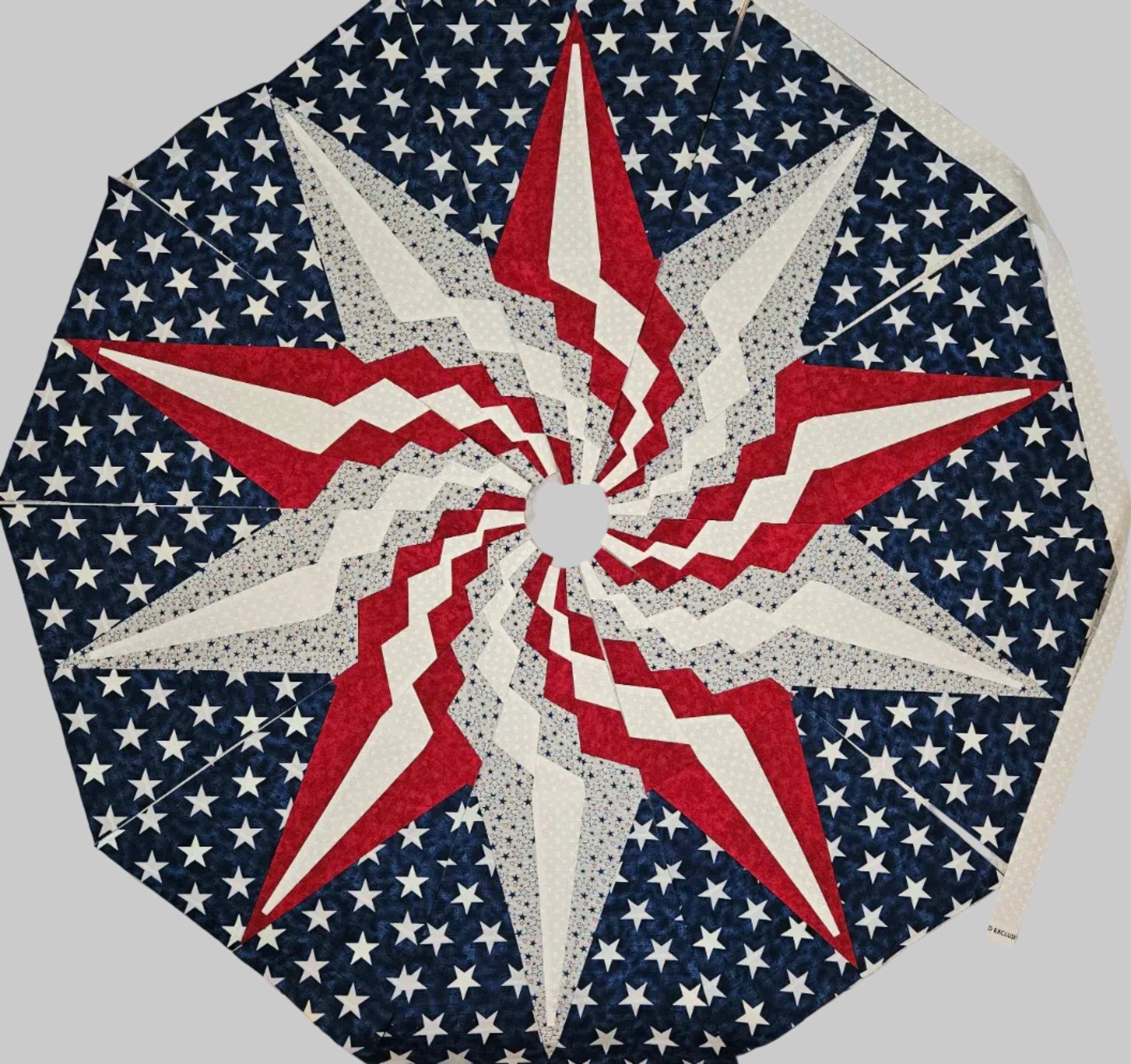 Patriotic Double Star Quilted Table Topper