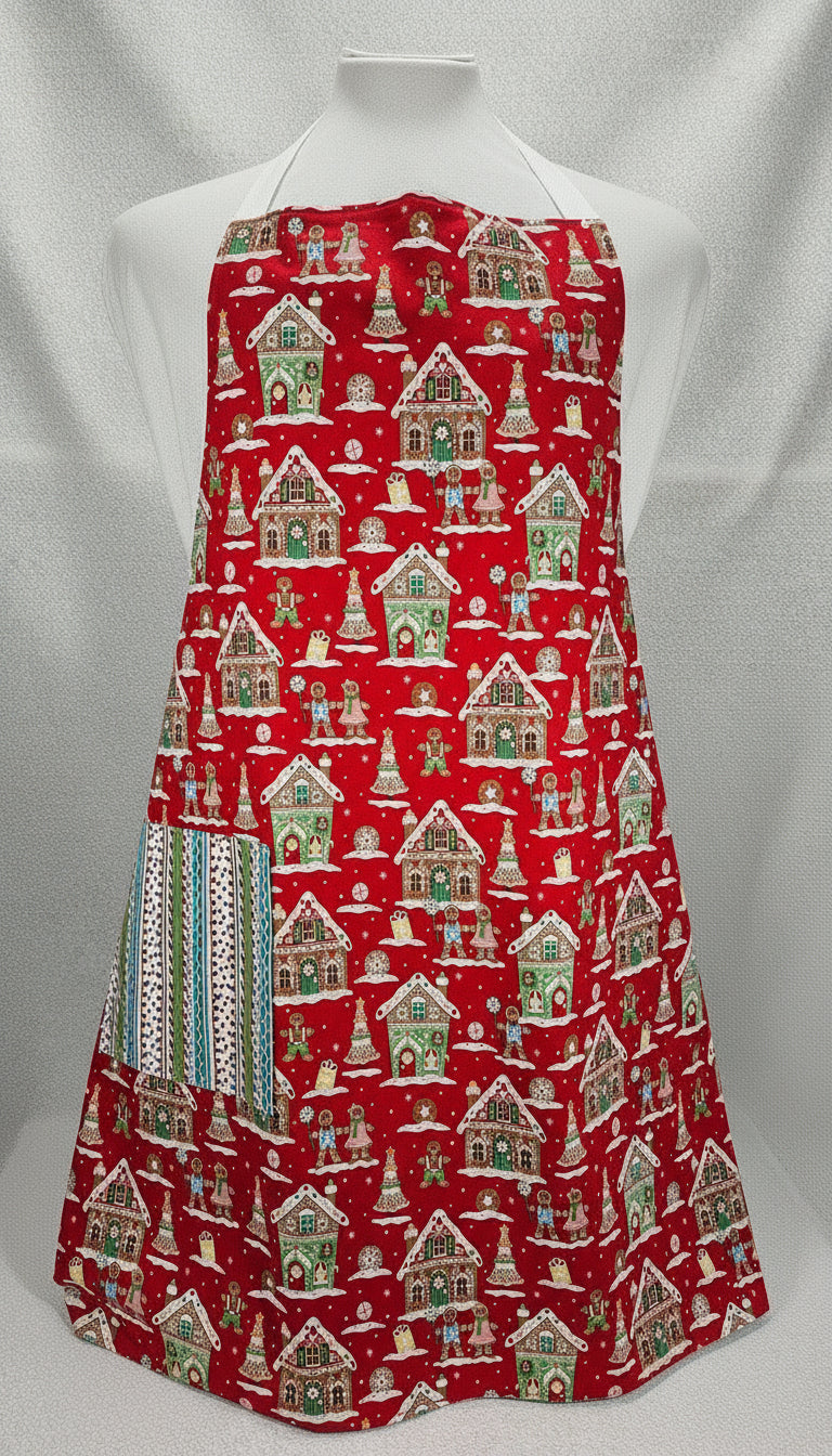 Gingerbread Apron, Reversable and Adjustable