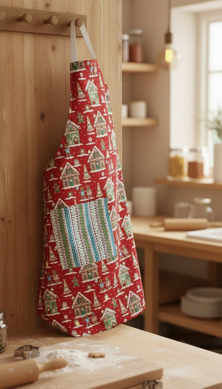 Gingerbread Apron, Reversable and Adjustable