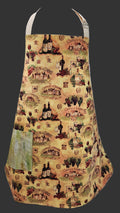 Decorative apron with wine-themed pattern