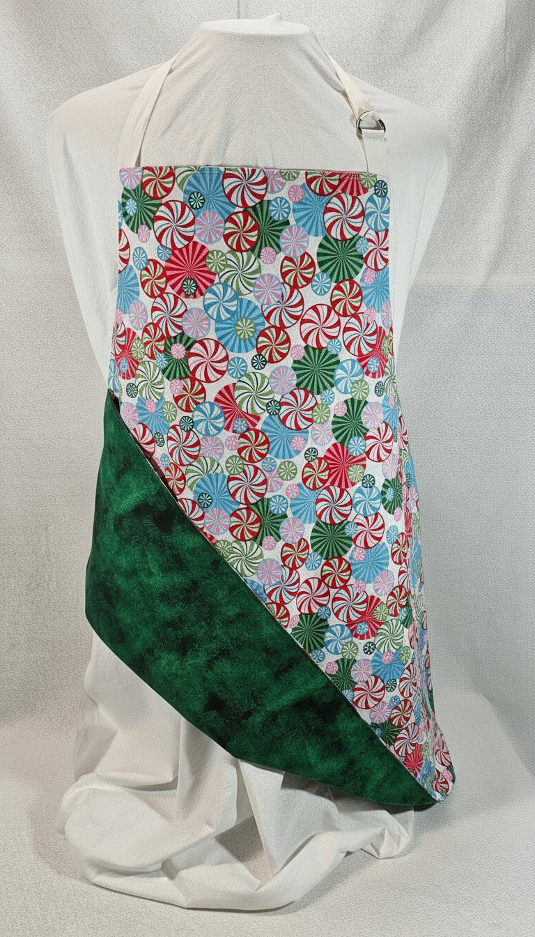 Peppermint Candy Apron, Reversable & Adjustable