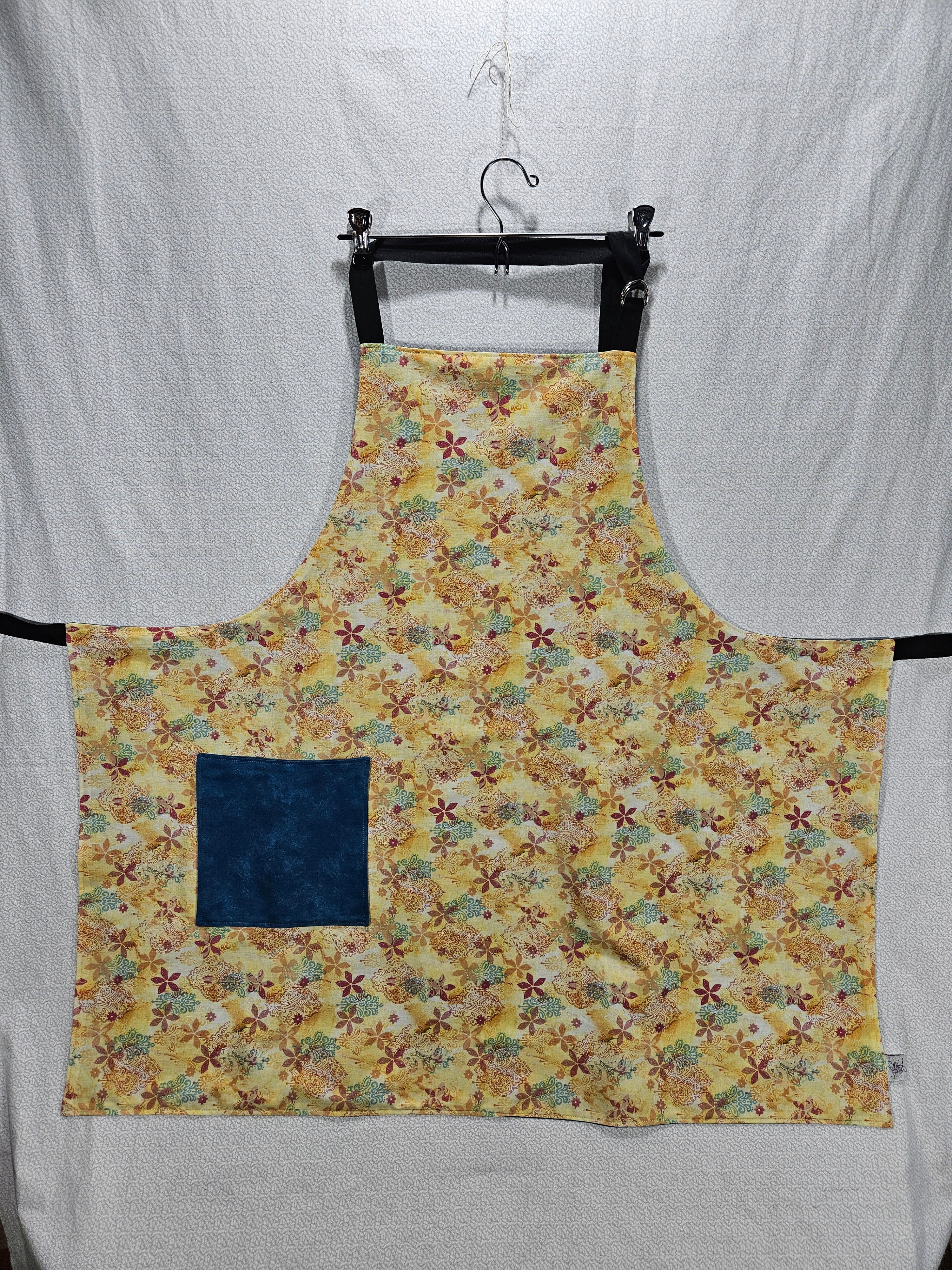 Warm Floral Paisley Apron, Reversable and Adjustable