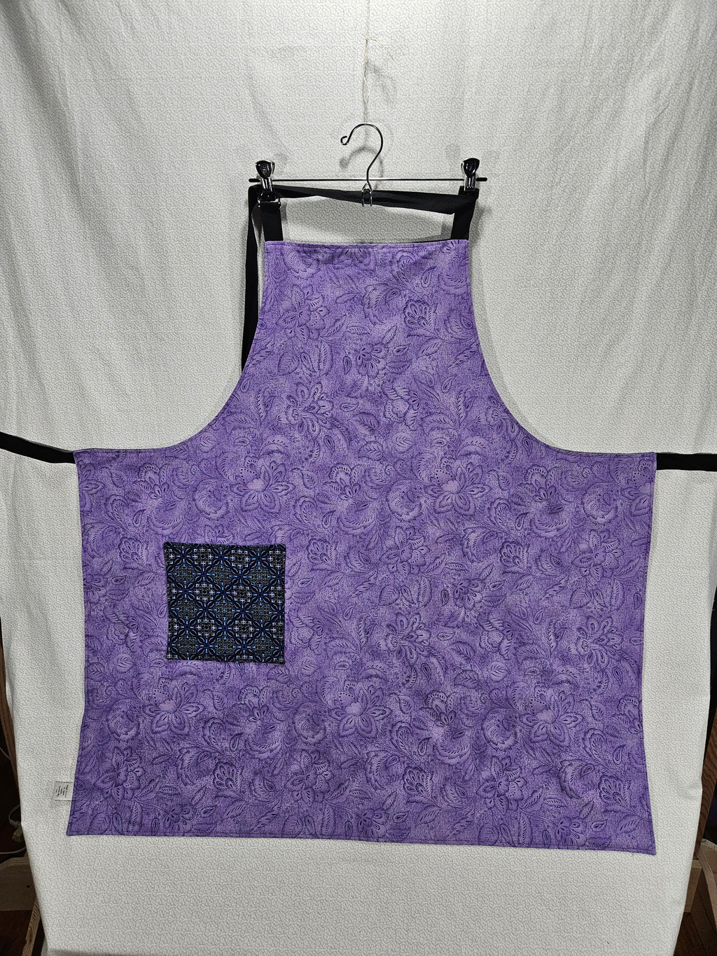 Purple Geometric Apron, Reversable and Adjustable