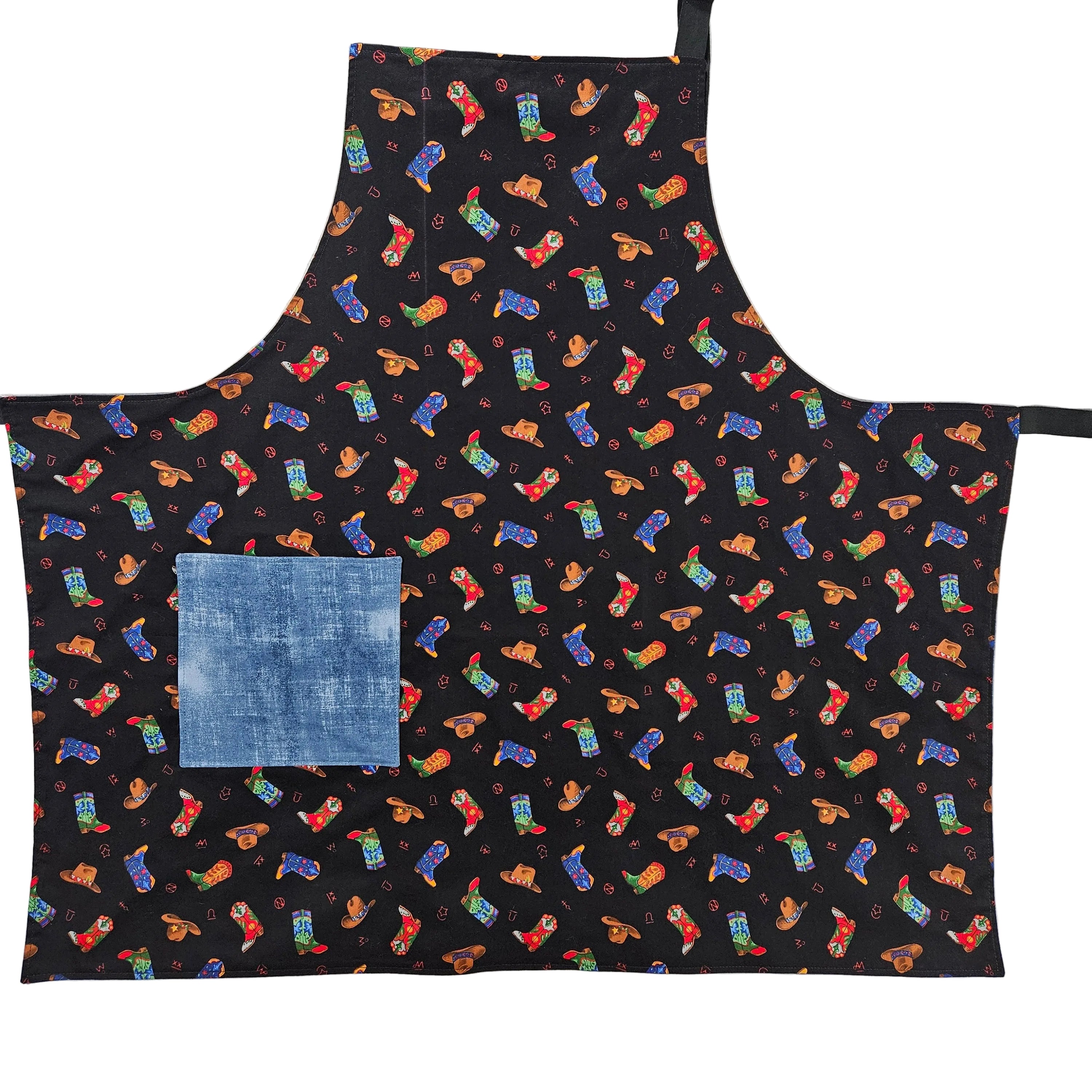 Cowboy Hats and Boots Apron, Reversable and Adjustable