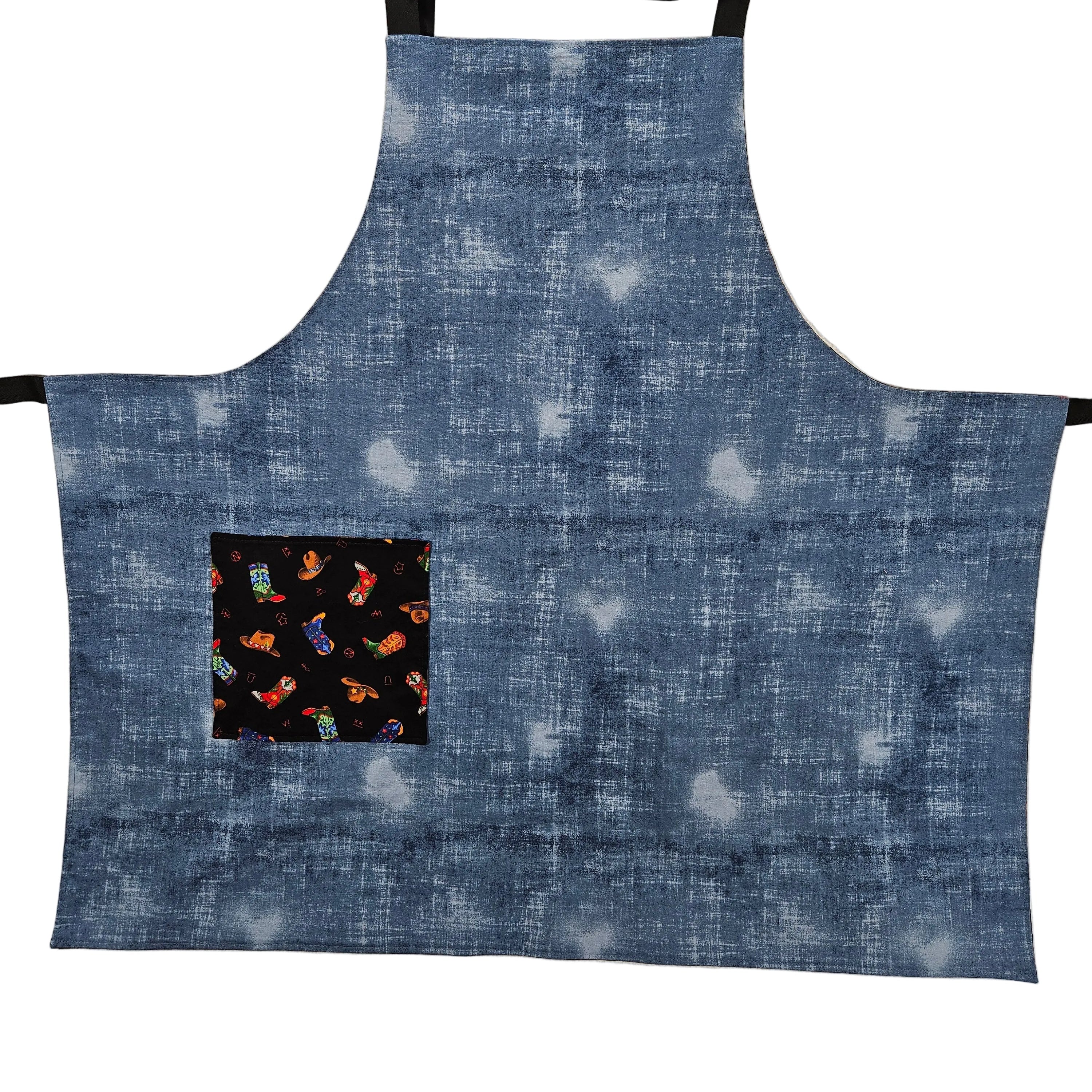 Cowboy Hats and Boots Apron, Reversable and Adjustable
