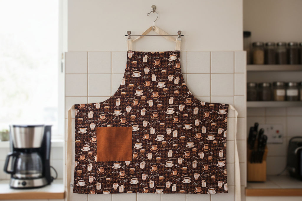 Coffee Cup Apron, Reversable and Adjustable