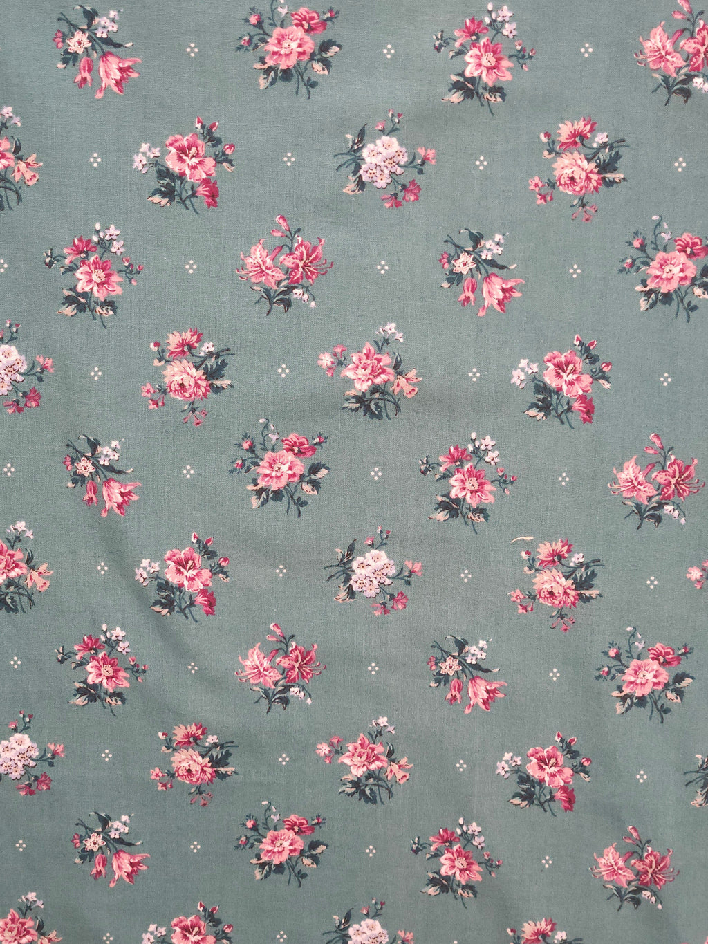 Teal Vintage Floral Apron, Reversable and Adjustable