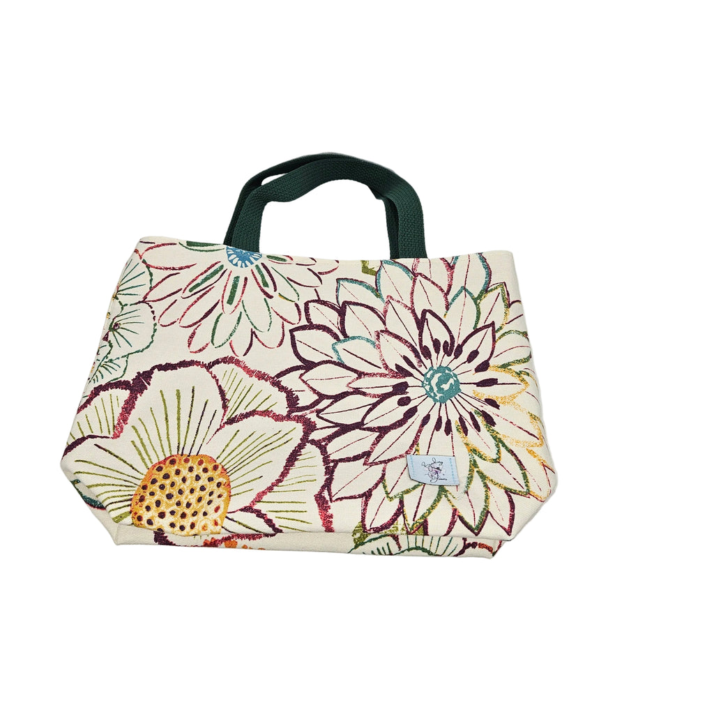 Floral Tote Bag with Strawberry Lining