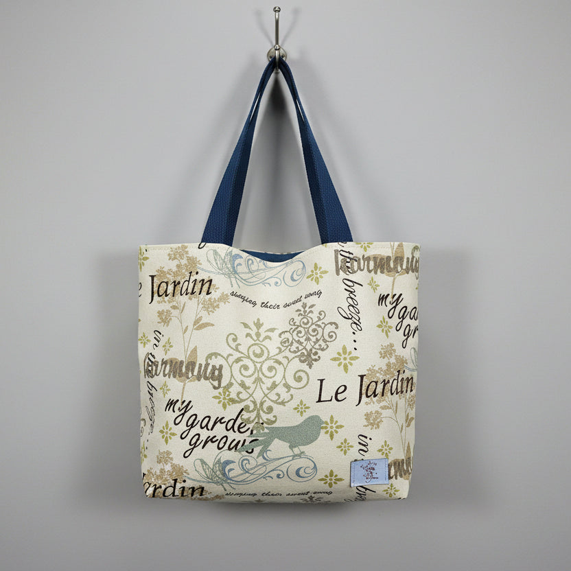 Le Jardin Scrip with Birds Tote Bag