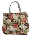 Vintage Flowers on Brown Market Tote Bag