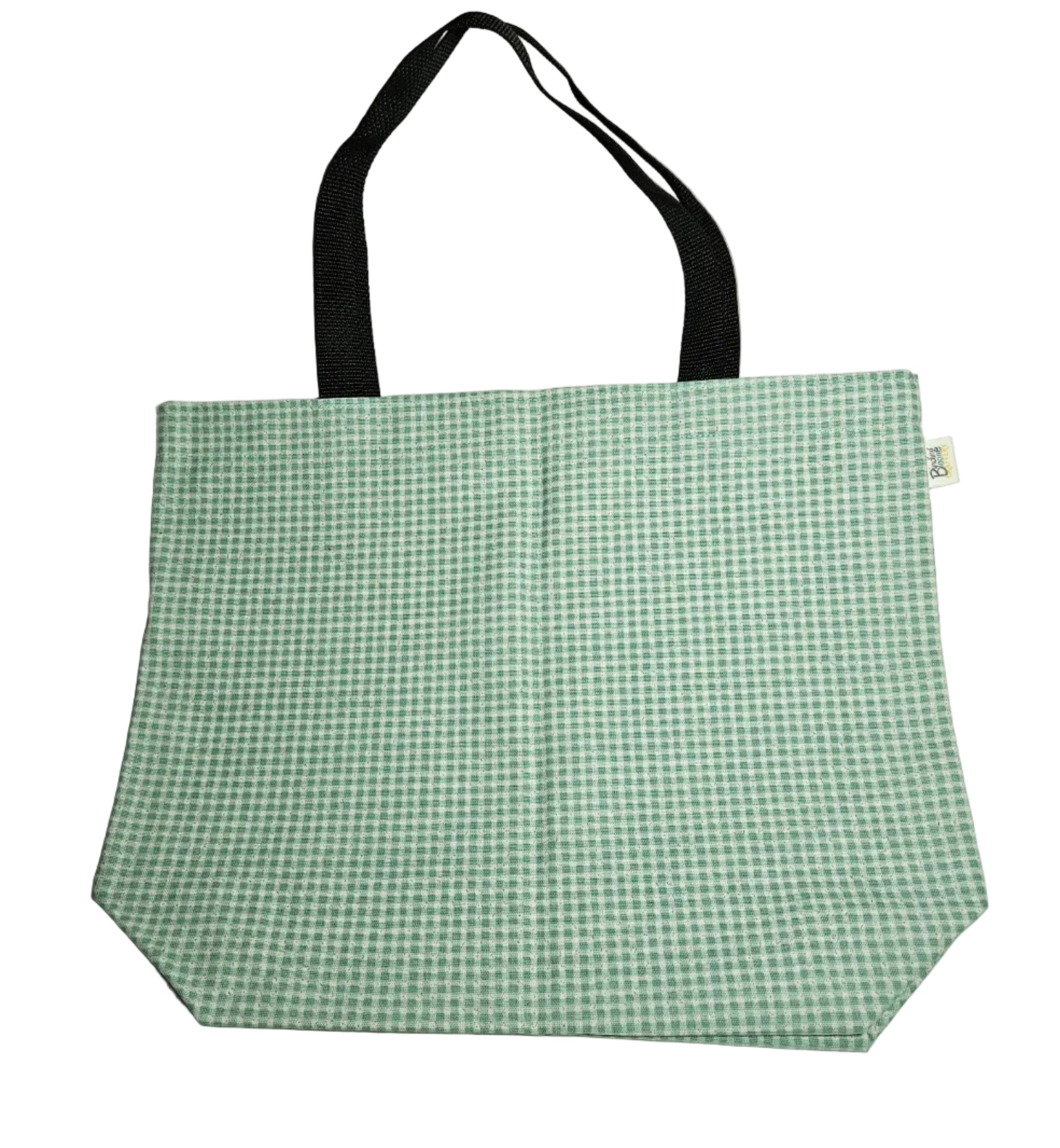 Seafoam Gingham Market Tote Bag