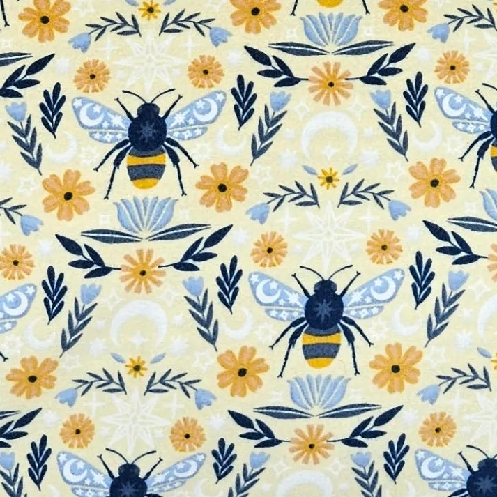 Blue Plad and Bees Queen Size Pillowcase