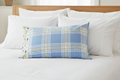 Blue Plad and Bees Queen Size Pillowcase