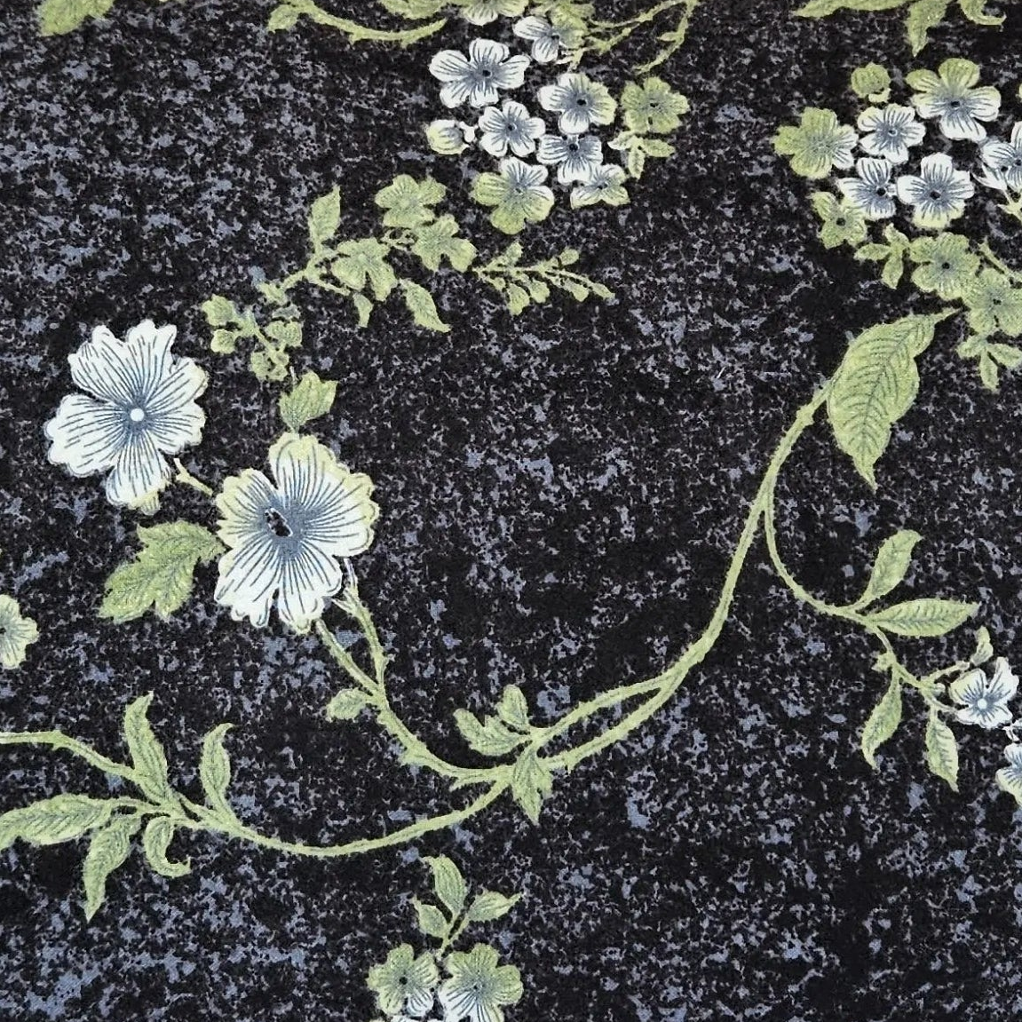 White Flowers on Black Queen Size Pillowcase